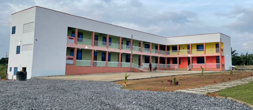 The school courtyard and classrooms